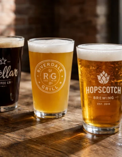 branded pint glasses